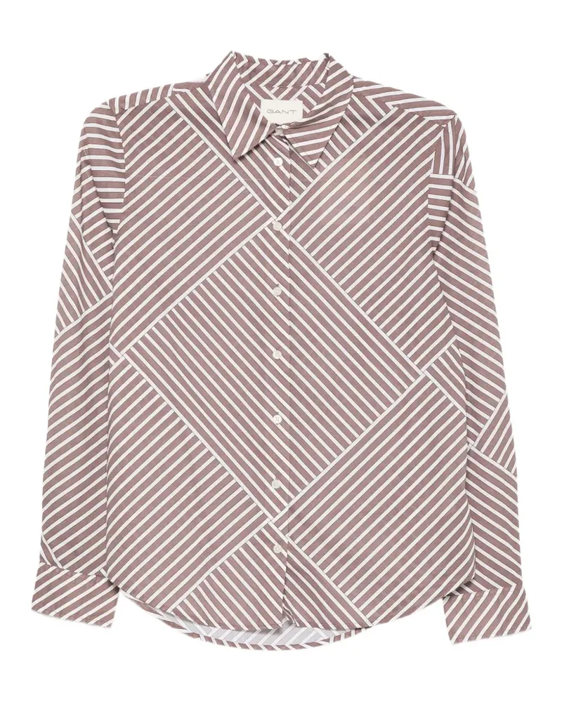 Gant Gestreiftes Hemd - Braun Braun