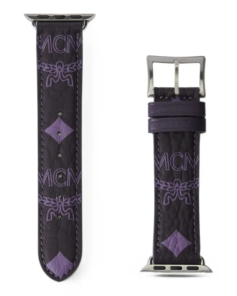 MCM 42-49mm Visetos Apple Watch band - Schwarz Schwarz