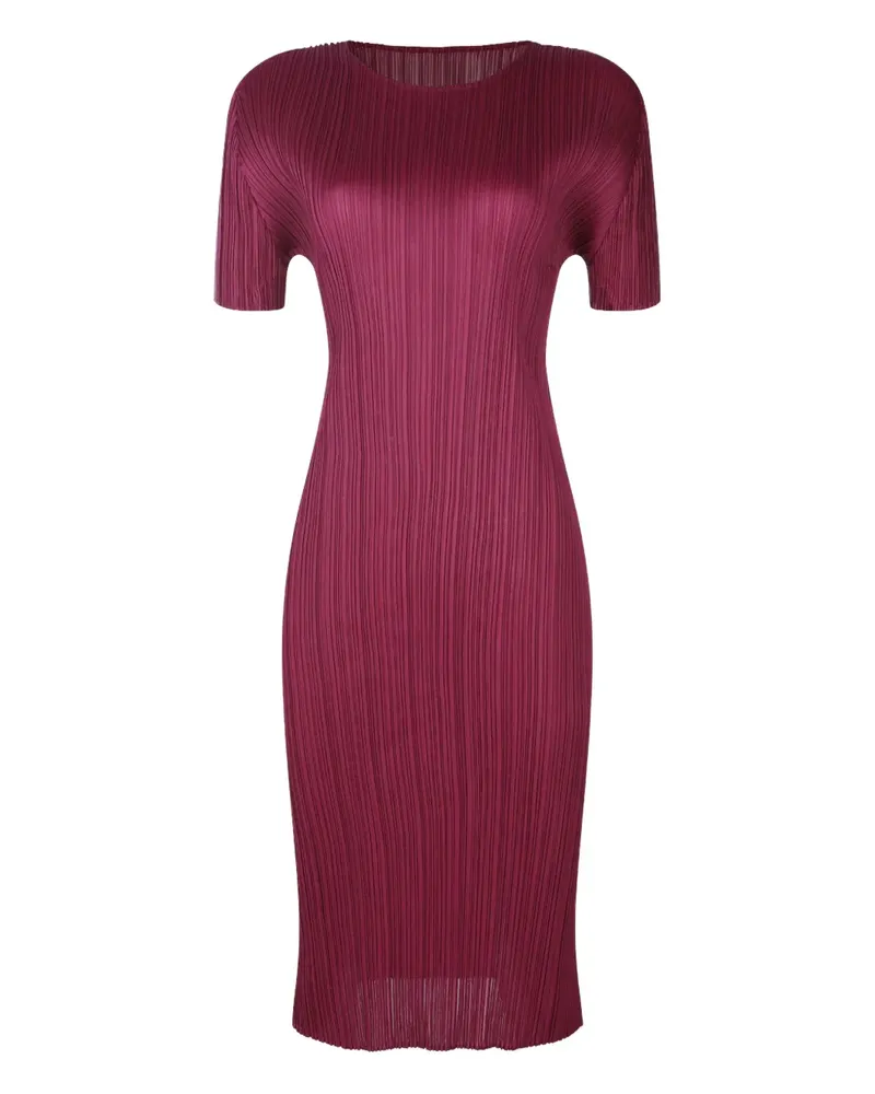 Issey Miyake Midikleid mit Falten - Rot Rot