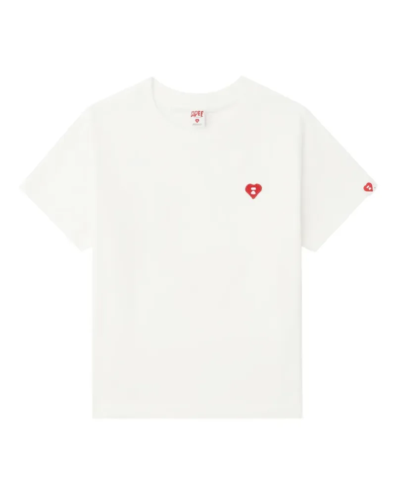 BAPE T-Shirt mit Herzstickerei - Weiß Weiß