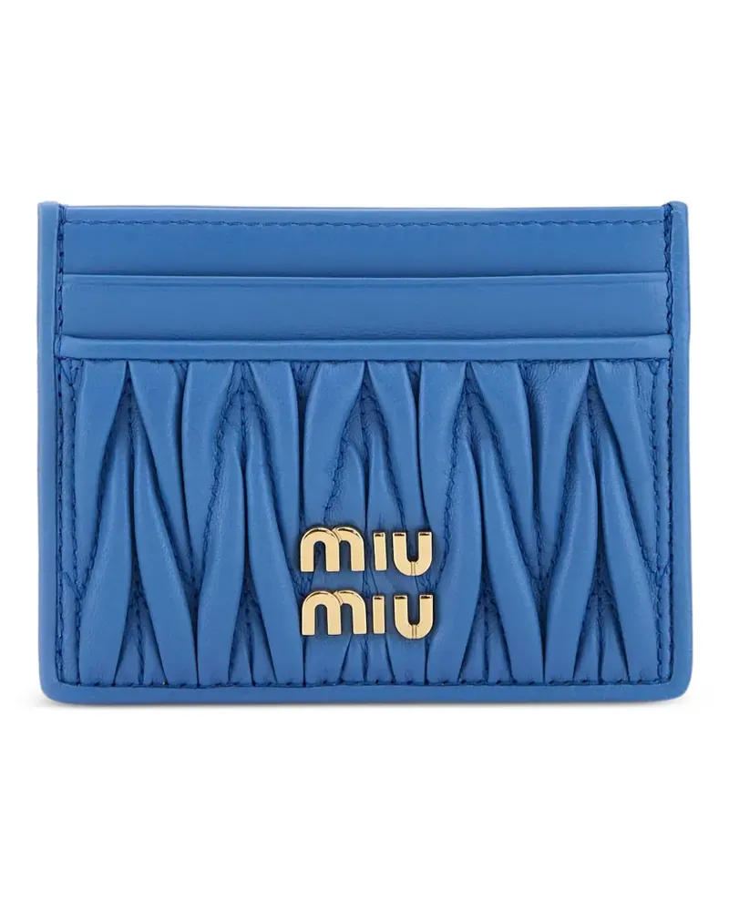 Miu Miu Kartenetui mit Matelassé-Motiv - Blau Blau