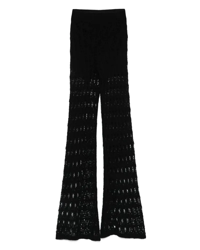Roberto Collina Gestrickte Hose mit Spitzenoptik - Schwarz Schwarz