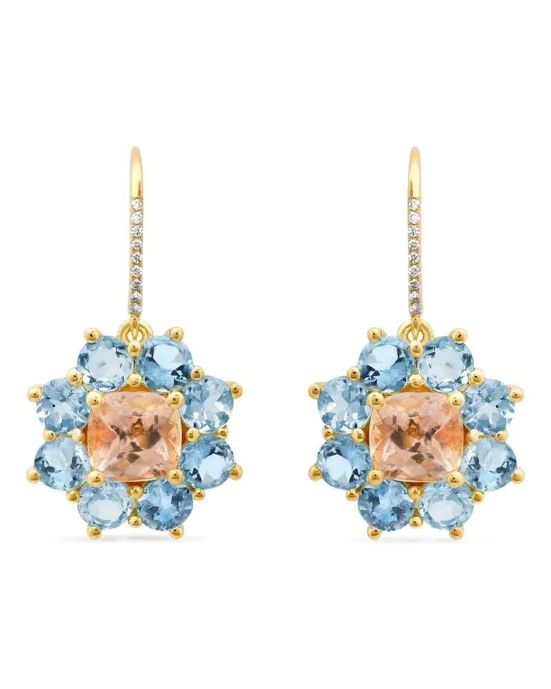 Jennifer Meyer petite flower multi-stone earrings - Gold Gold