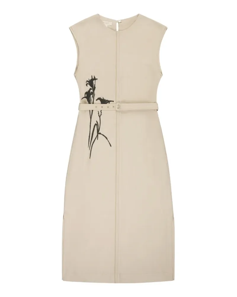 Slowear Tunic floral-print belted midi - Nude Nude
