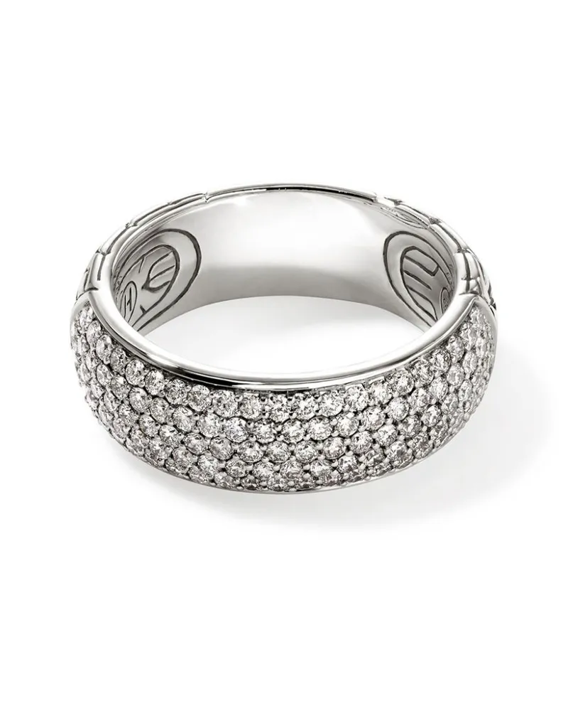 John Hardy 14kt JH Essential Weißgoldring mit Diamanten - Silber Silber
