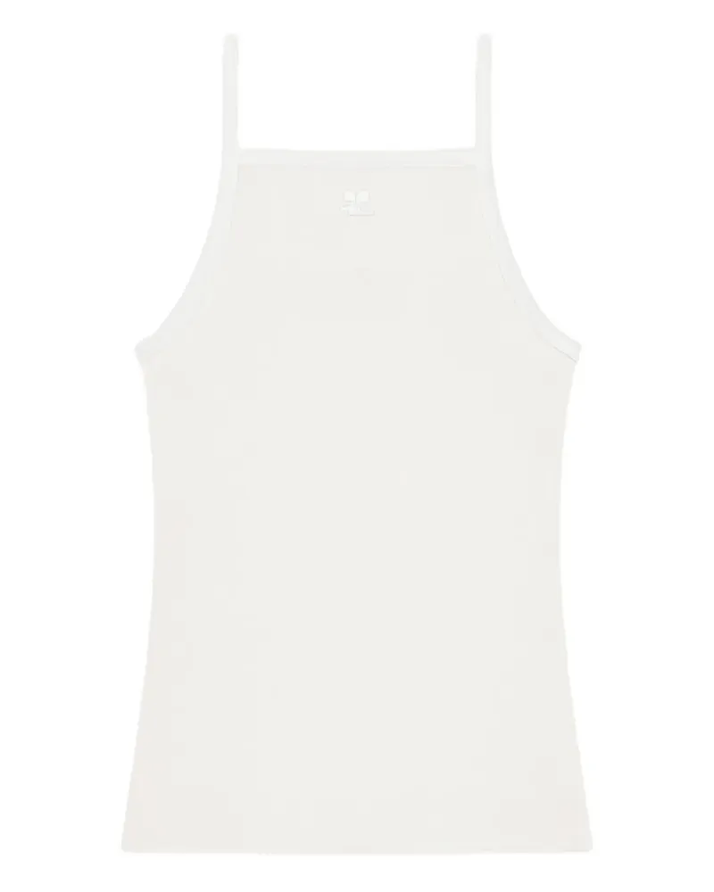 Courrèges Tanktop mit Logo - Weiß Weiß