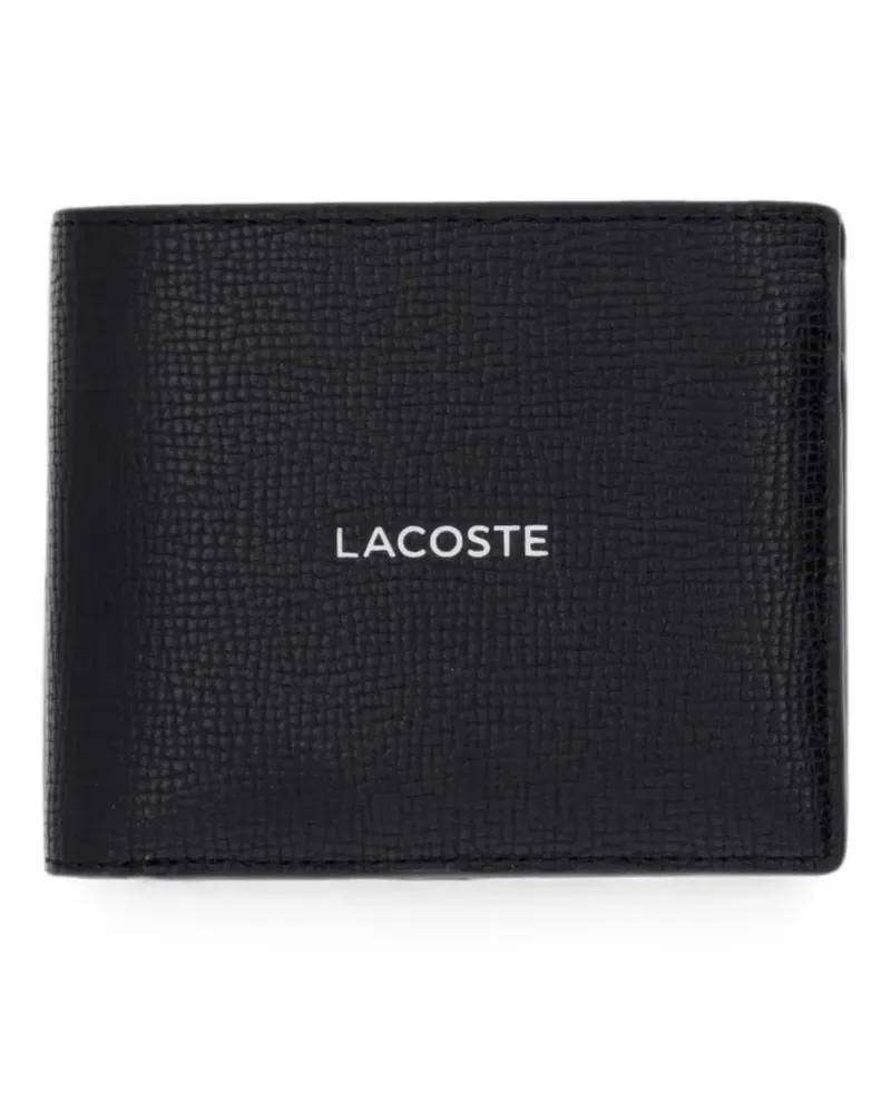 Lacoste Ossian medium logo-print textured leather wallet - Schwarz Schwarz