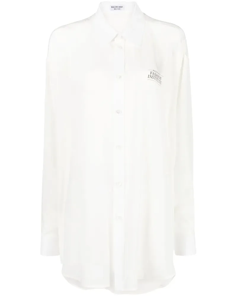 Balenciaga Fashion Institute Oversized-T-Shirt - Weiß Weiß