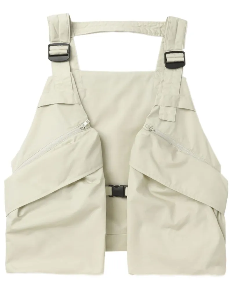 Christophe Lemaire Gabardine-Weste mit Taschen - Weiß Weiß