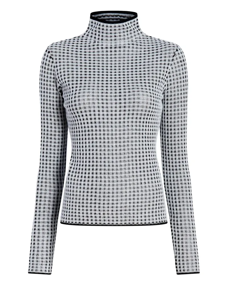 Proenza Schouler Kariertes Zella Oberteil mit Stehkragen - Weiß Weiß