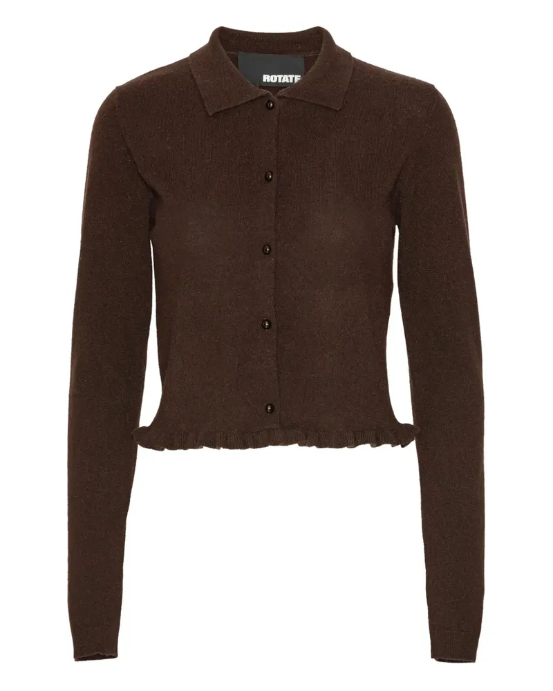 ROTATE Birger Christensen Cardigan mit Rüschensaum - Braun Braun