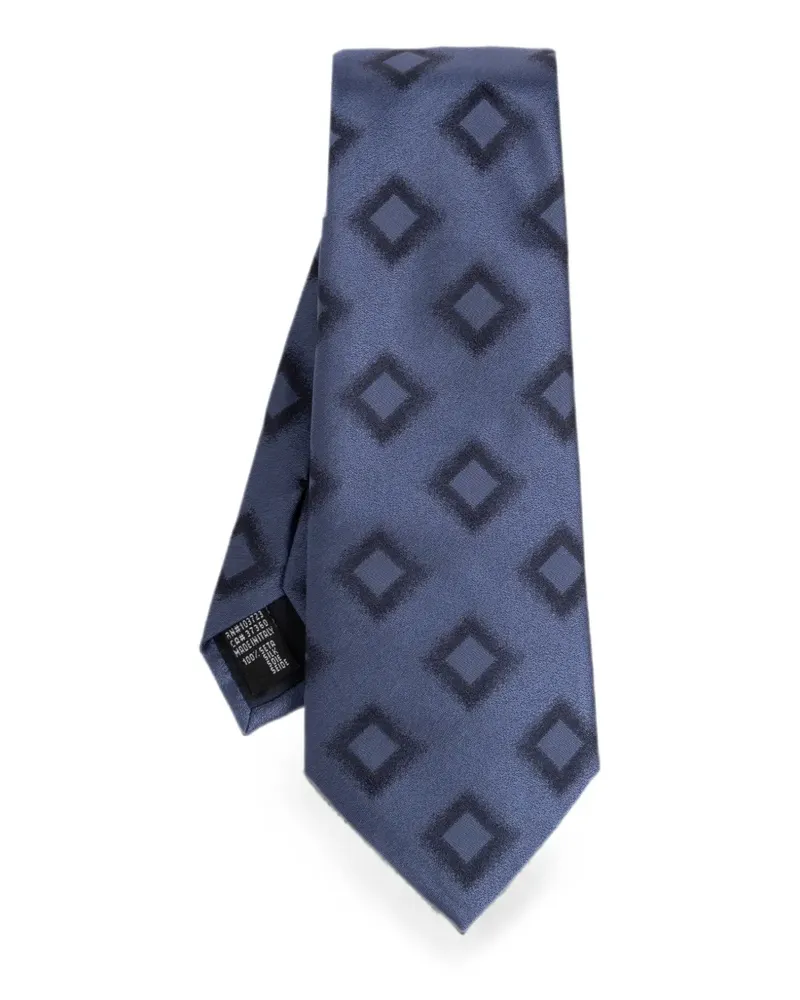 Giorgio Armani Krawatte mit geometrischem Print - Blau Blau