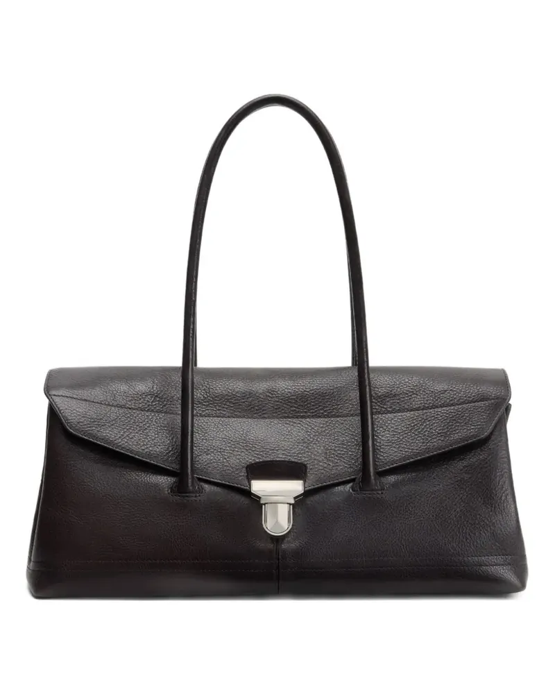 Christophe Lemaire Gear Schultertasche aus Leder - Schwarz Schwarz