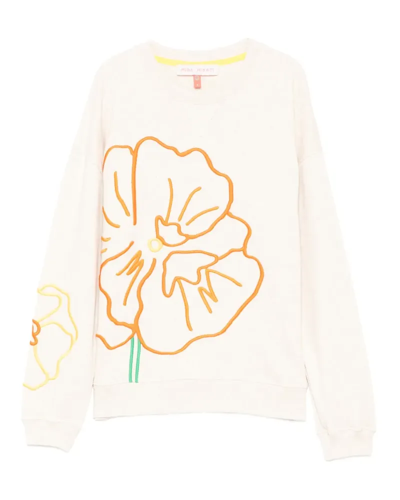 Mira Mikati Sweatshirt mit Blumenstickerei - Nude Nude