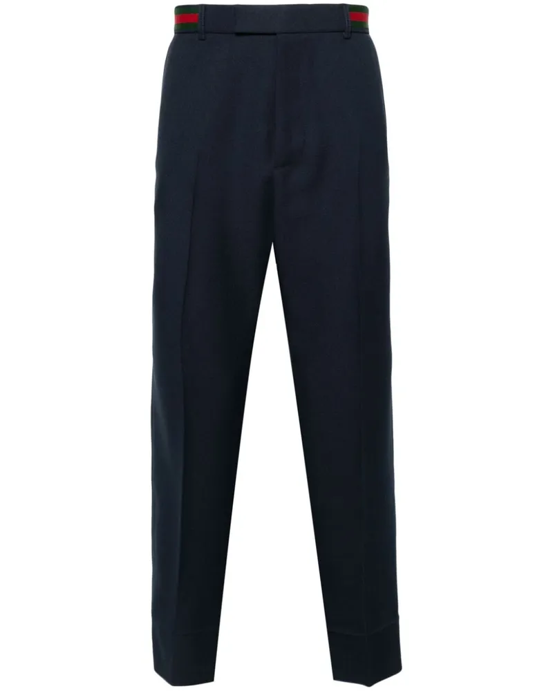 Gucci Cropped-Hose mit Webstreifen - Blau Blau