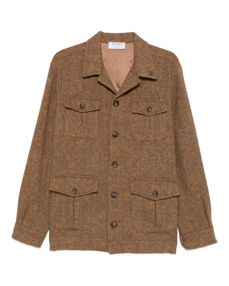 Gran Sasso Jacke mit Fischgrätenmuster - Braun Braun