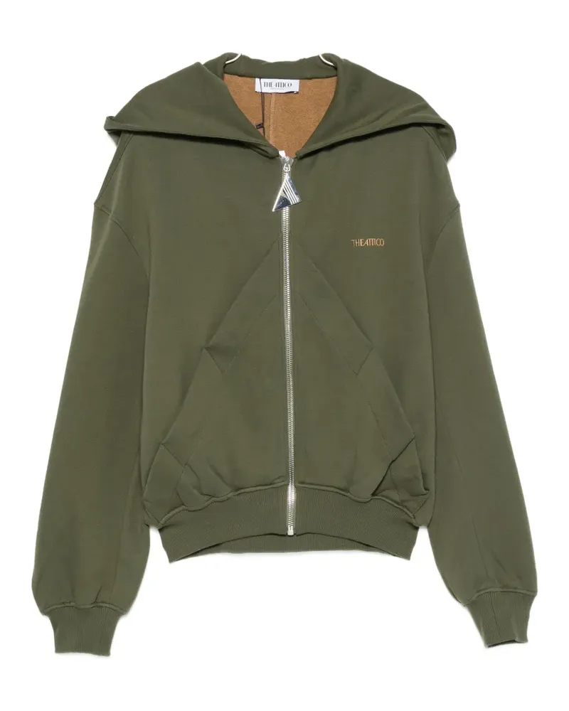 ATTICO logo-embroidered zip-up hoodie - Grün Grün