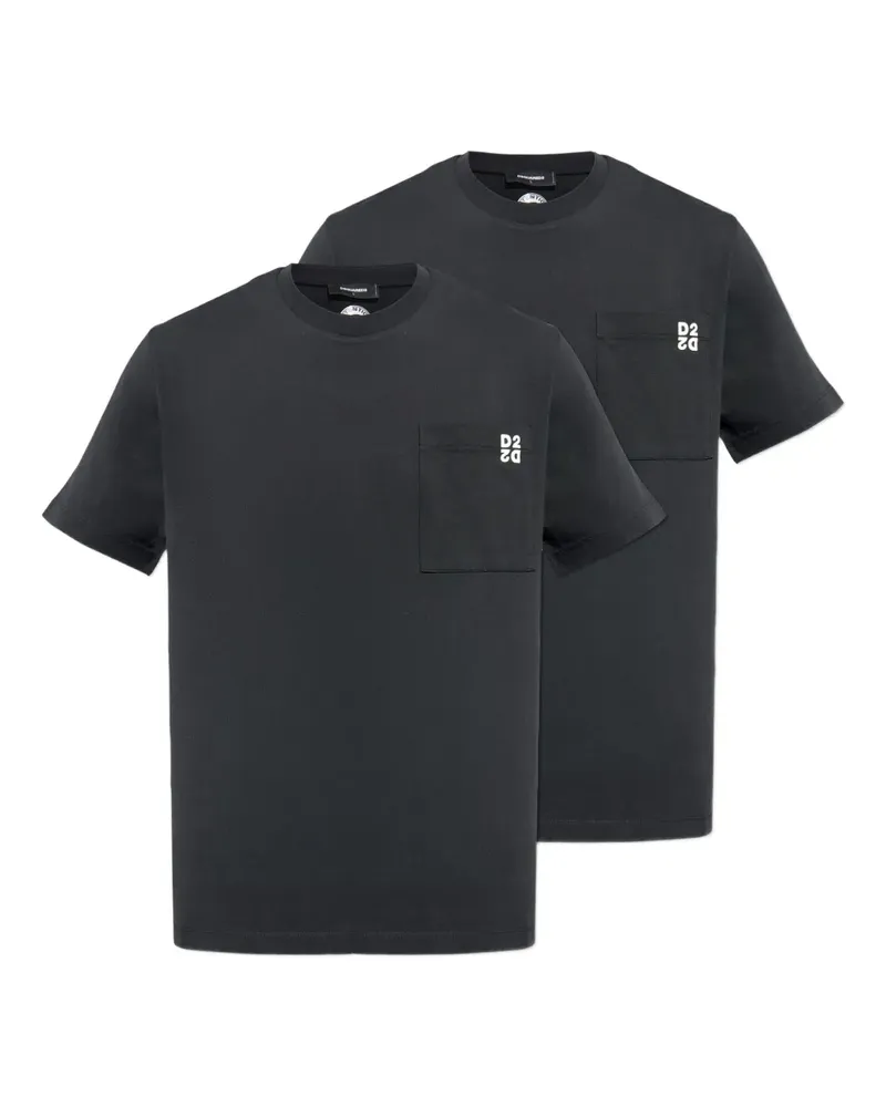 Dsquared2 T-Shirts mit Logo-Print (2er-Set) - Schwarz Schwarz