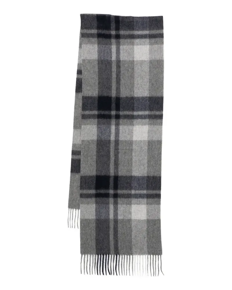 N.Peal checked cashmere scarf - Grau Grau