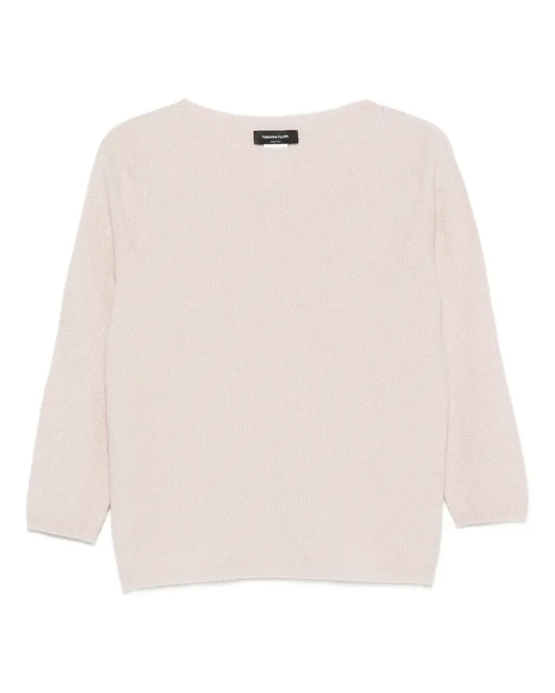 Fabiana Filippi fine-knit three-quarter sleeve sweater - Rosa Rosa