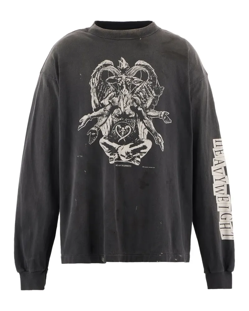 SAINT MXXXXXX Langarmshirt mit grafischem Print - Grau Grau