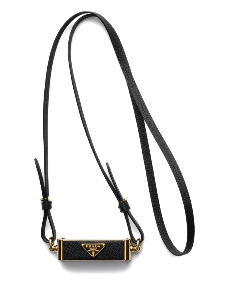 Prada Handyhülle aus Leder - Schwarz Schwarz