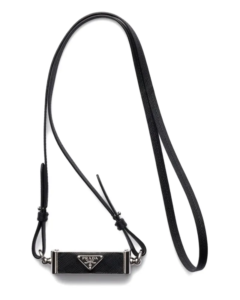 Prada Handyhülle aus Leder - Schwarz Schwarz