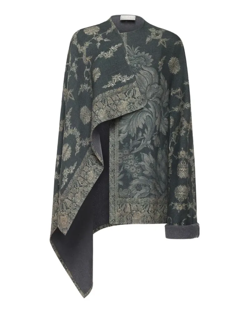 Pierre-Louis Mascia Pancake floral-pattern cape - Grau Grau