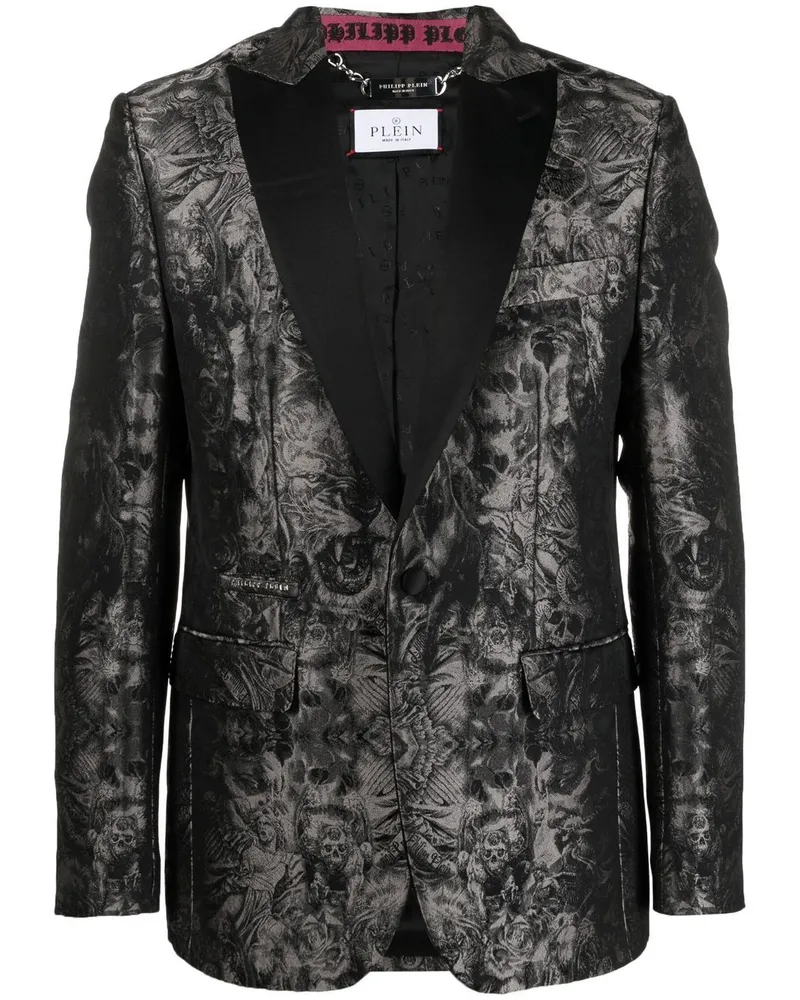 Philipp Plein Gothic Plein Jacquard-Sakko - Schwarz Schwarz
