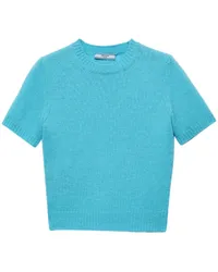 Prada Kurzärmeliger Kaschmirpullover Blau