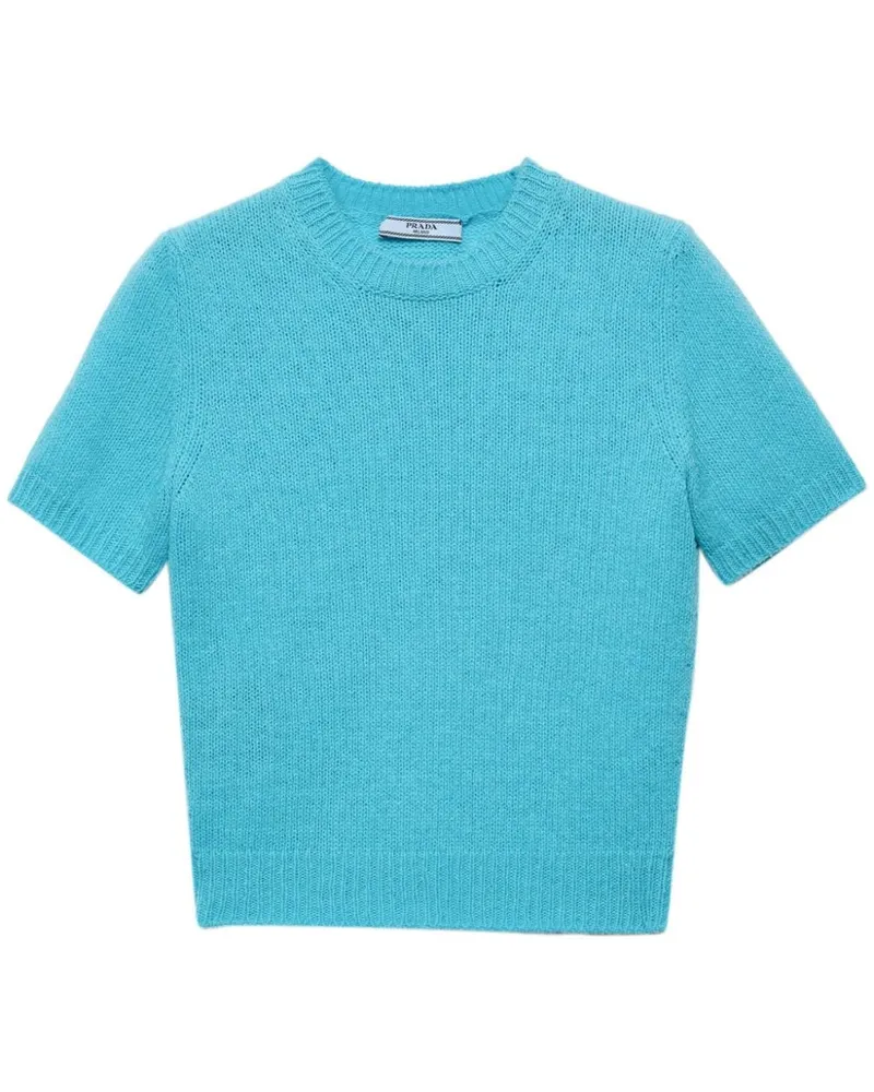 Prada Kurzärmeliger Kaschmirpullover - Blau Blau