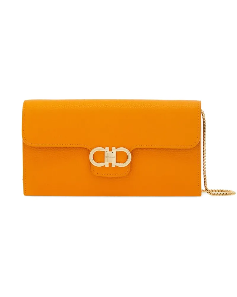Ferragamo Gancini Clutch mit Kettenriemen - Orange Orange