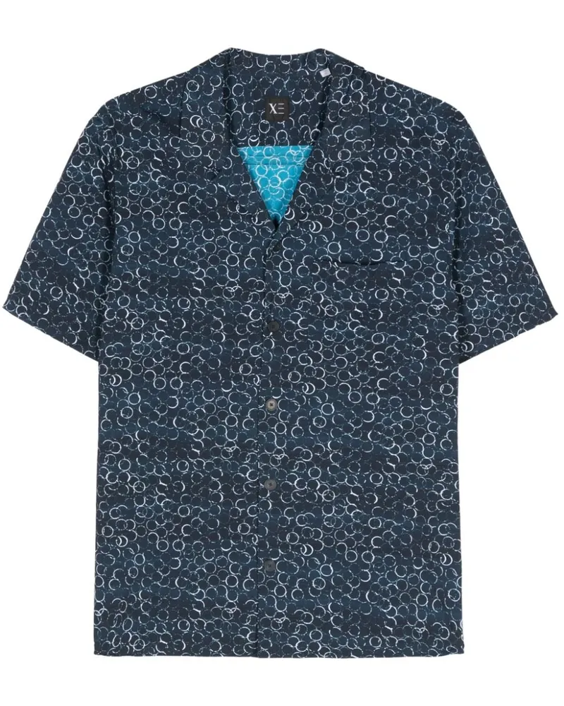 XACUS Hemd mit Kreis-Print Blau