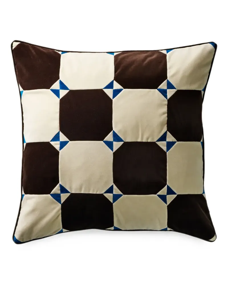 Christina Lundsteen Juniper Patchwork-Kissen aus Samt - Braun Braun