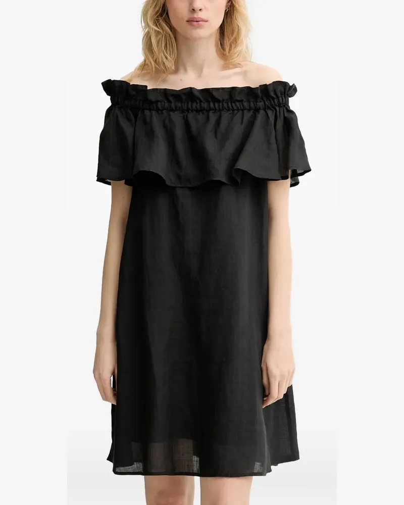 Marc O'Polo Schulterfreies Carmen Minikleid - Schwarz Schwarz