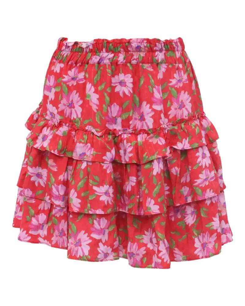 LoveShackFancy Corbett floral-print mini skirt - Rot Rot