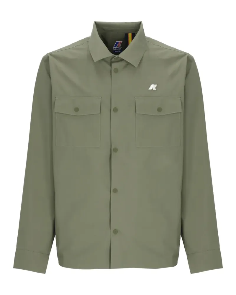 K-Way logo-patch flap-pocket shirt - Grün Grün