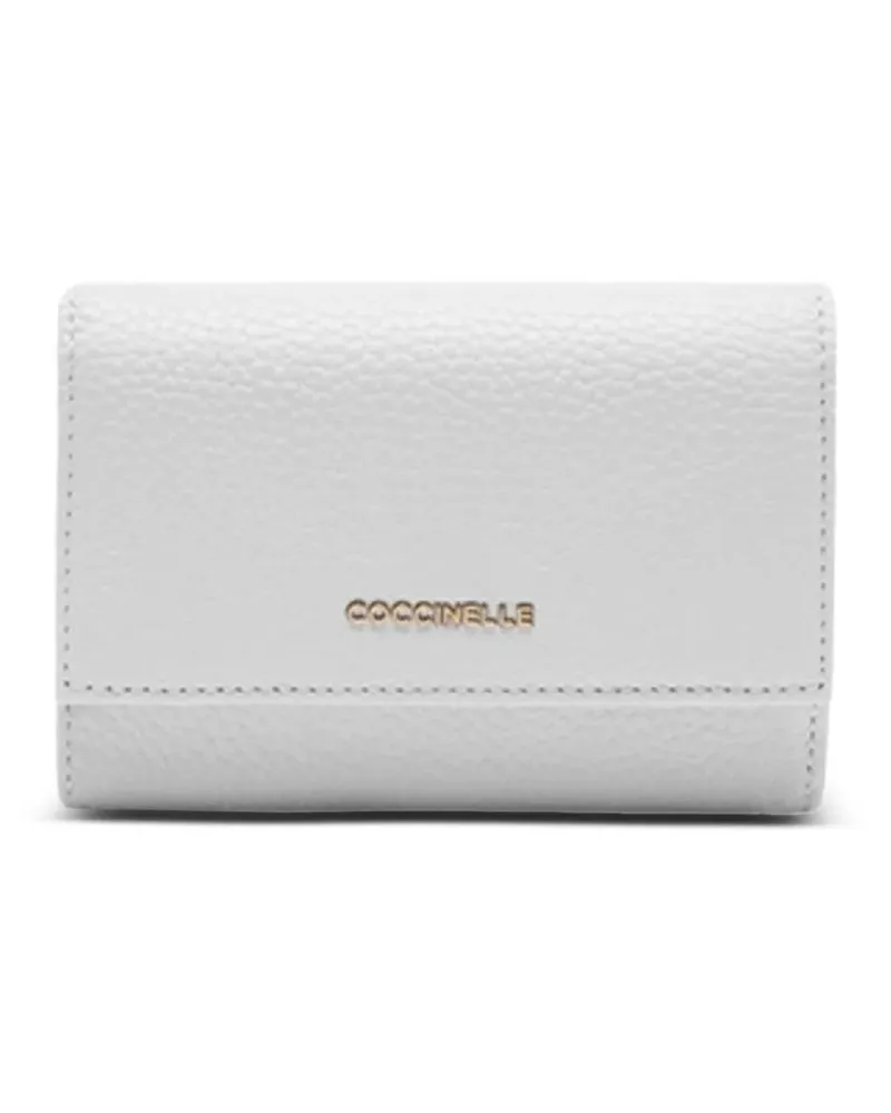 Coccinelle Metallic logo-plaque wallet - Weiß Weiß
