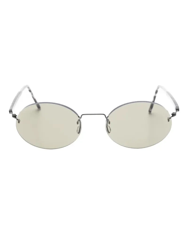 Lindberg Sun Sonnenbrille mit ovalem Gestell - Schwarz Schwarz