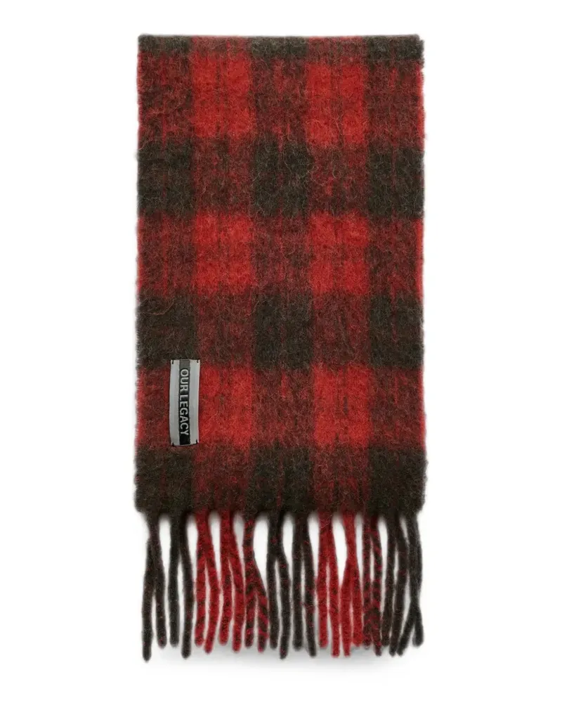Our Legacy Estate plaid fuzzy scarf - Rot Rot
