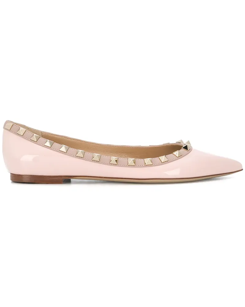 Valentino Garavani Spitze 'Rockstud' Ballerinas - Rosa Rosa
