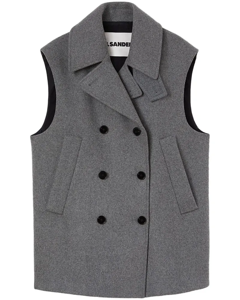 Jil Sander Doppelreihige Weste - Grau Grau