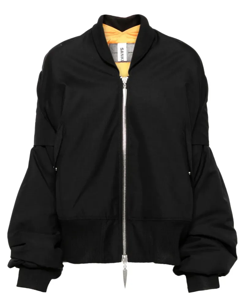 SANKUANZ Bomberjacke mit Kontrasteinsätzen - Schwarz Schwarz