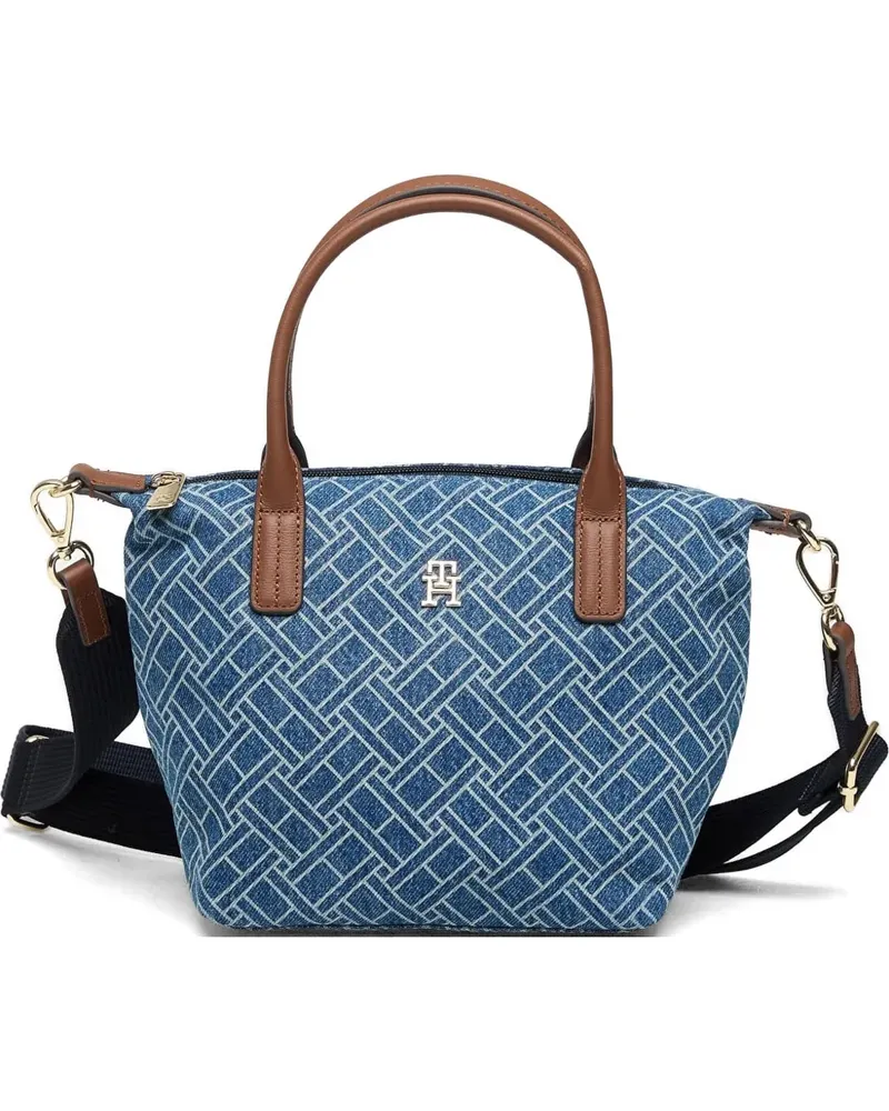 Tommy Hilfiger geometric-pattern denim tote bag - Blau Blau