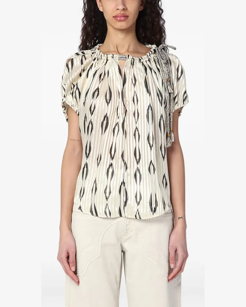 Isabel Marant Bluse mit grafischem Muster - Nude Nude