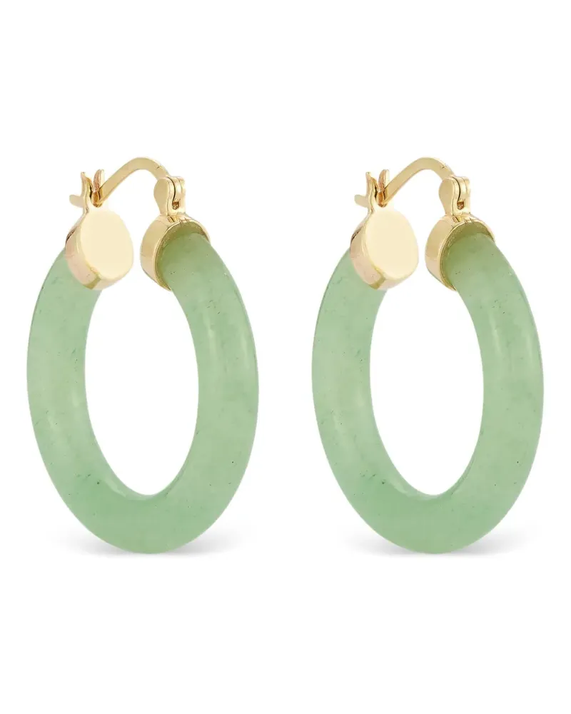 MATEO 14K yellow gold Jade Donut hoop earrings - Grün Grün
