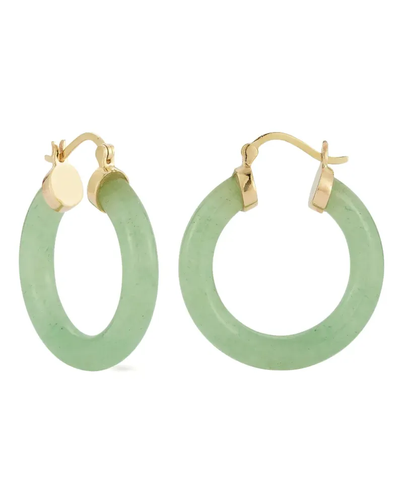 MATEO 14K yellow gold Jade Donut hoop earrings - Grün Grün