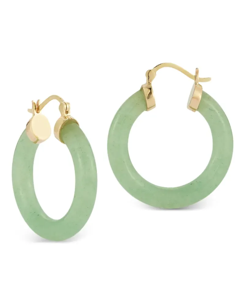 MATEO 14kt Jade Donut Gelbgoldcreolen - Grün Grün