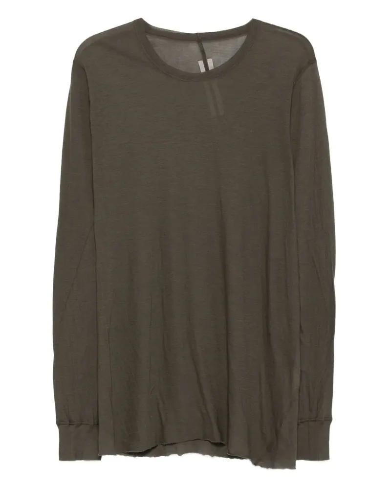 Rick Owens Langarmshirt mit ungesäumten Kanten - Grün Grün