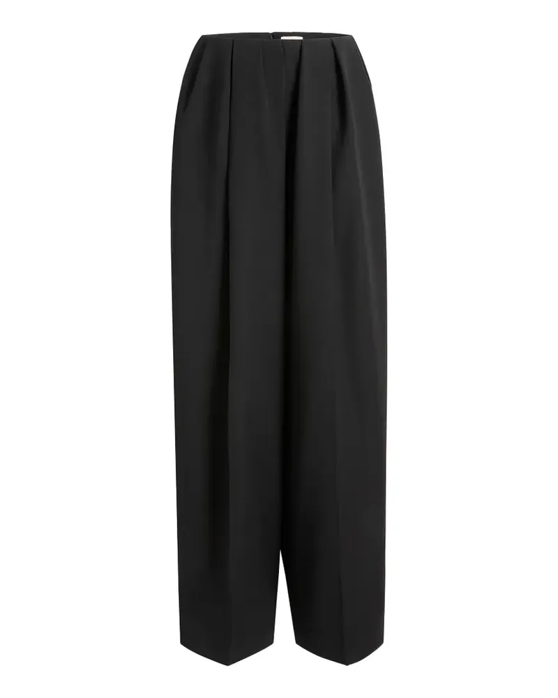 KHAITE Weite Kaia Hose mit Falten - Schwarz Schwarz